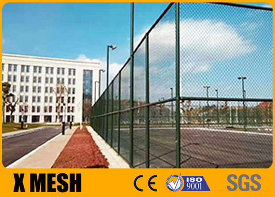 Fio revestido PVC Mesh Diamond Cyclone Chain Link Fence 5.0m para campos de básquete
