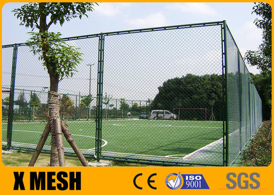 o PVC arquivado futebol de Mesh Fencing do elo de corrente da altura de 6m revestiu a cerca do elo de corrente