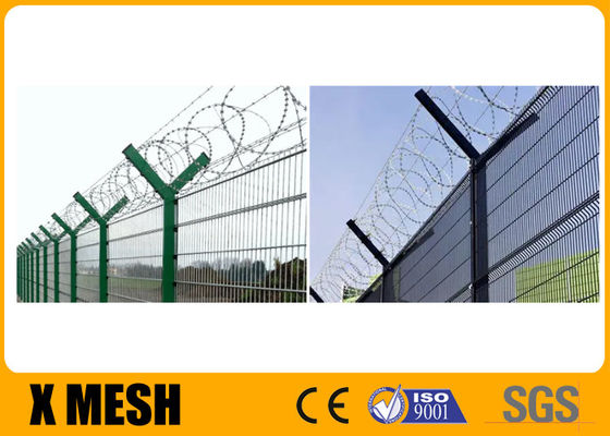 Fio do aeroporto V Mesh Security Fencing 5mm com prova preta da abrasão do arame farpado da lâmina
