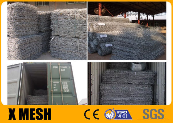 A rede de arame 300g de Gabion do tamanho do furo de 120 x de 150mm zinca impedindo da quebra da rocha
